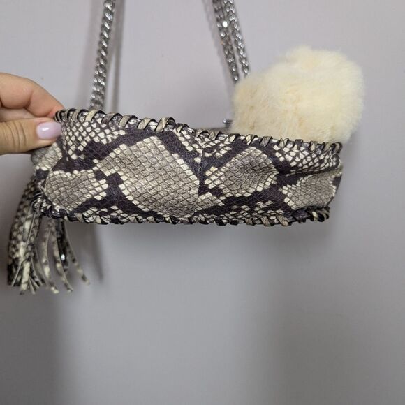 Michael Kors Snakeskin Chain Shoulder Bag Crossbody Purse 9x7 - Picture 4 of 8
